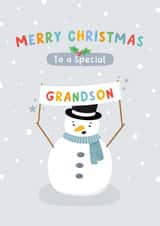 Heartfelt Christmas Card - Special Grandson - Snowman created by Macie Dot Doodles