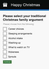 Funny Family Christmas Card | Cheeky Argument | Government Gateway created by Pottsy Prints