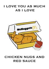 Cute Anniversary Card For Significant Other - Chicken Nugs and Red Sauce created by Design With Kym