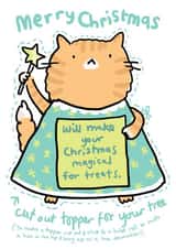 Cat Tree Topper Christmas Card - Funny and Cute - Cut Out Card created by Sarah Ray