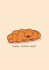 Cute Hanukkah card - Challah Bread created by Rosalie Perl