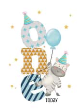 Cute Zebra First Birthday Card - One Today created by The Handmade Card Company