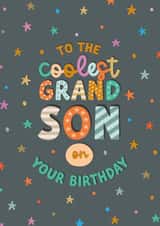 Cute and colourful birthday card - for a cool grandson - stars created by The Pattern Press