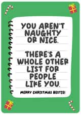 Christmas Card For Friend - Naughty or Nice List - Best Friend Card - Bestie created by Bishop, Please!