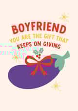 Aubergine Innuendo Christmas Card for Boyfriend created by Joyful Joyful