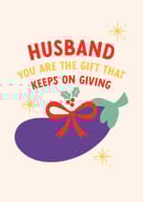 Aubergine Innuendo Christmas Card for Husband created by Joyful Joyful