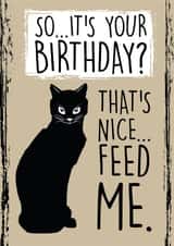 Cattitude - Funny Cat Card for the Cat lover - Feed Me created by The Purple Spell