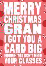 Giant Writing Funny Christmas Card For Gran created by Naughty Nice