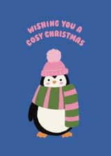 Cute Christmas Card - Penguin - Cosy Christmas created by Ella Goddard