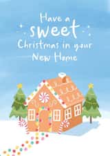 Funny Gingerbread House Christmas Card - Have a Sweet Christmas In Your New Home created by The Cake Thief