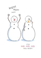 Funny Chilli Snowmen Comic Christmas Card - Hot Hot Hot! created by The Cake Thief