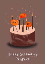 Halloween pumpkin card - Happy Birthday Pumpkin! created by Bidds and Bobs Illustration