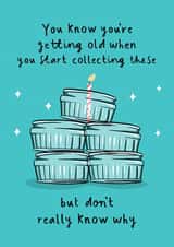 Funny Birthday Card - Gu Pots Getting Old - Glass Ramekin collection created by Running with Scissors