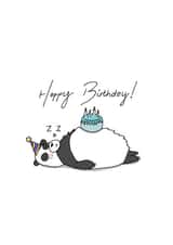 Cute Birthday Card - Sleeping Panda created by Aweirdandwonderful🍄