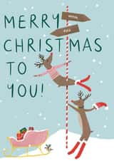 Merry Christmas- Fun North Pole Dancing Reindeer created by Lauren Barclay