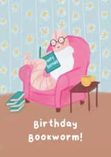 Cute Birthday Card For Book Lover - Birthday Bookworm - Bookish created by Molly Harper