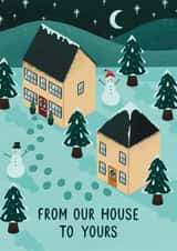 Cute and Classic Christmas Card – Festive Houses – From Our House To Yours created by Chloe  Tyler