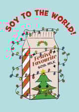 Cute & Punny Soy Milk card - for a vegan or dairy alternative loved one this Christmas created by Boldfish Designs
