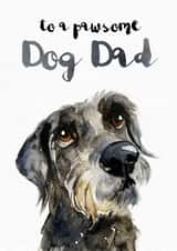 Cute Scruffy Black Dog - Birthday or Fathers Day card - for Dad created by Jo Scott Art