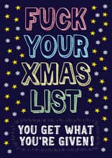 NO ONE CARES ABOUT YOUR CHRISTMAS LIST! created by Krap Kards