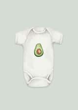 Unisex New Baby Card for New Parents - Avocado Baby Grow created by lil wabbit