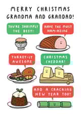 Funny Christmas Food Pun Card - Merry Christmas Grandma And Grandad! created by mungo and shoddy