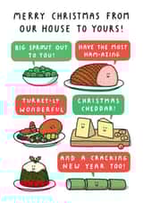 Funny Food Puns Christmas Card - Merry Christmas From Our House To Yours! created by mungo and shoddy