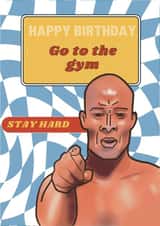 David Goggins Go the Gym Birthday Card created by Deborah Woodthorpe Illustration