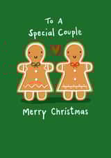 Cute Christmas Card - Gingerbread Gay Couple - Female created by Nicola Watson