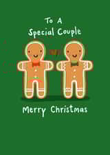 Cute Christmas Card - Gingerbread Gay Couple - Male created by Nicola Watson