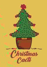 Retro Christmas Cacti card for all your plant loving friends created by Sal Roydhouse