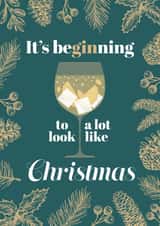 Gin cheeky Christmas card for family and friends created by WigglyCards
