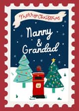 Cute Illustrated Grandparent Christmas Card created by Pearl Studio