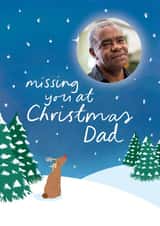 Personalised Christmas Photo Card created by The Cake Thief - Classic Christmas Photo Card - Missing you at Christmas Dad