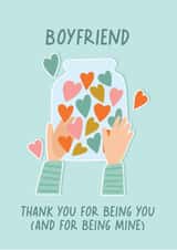 Jar of Hearts Card - for Boyfriend - Thank you for being you (and for being mine) created by Immy Illustrates