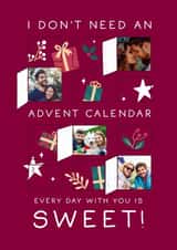 Personalised Christmas Photo Card created by The Cake Thief - Cute Advent Calendar Photo Card - Everyday with you is sweet