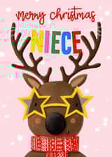 Cute - Festive - Merry Christmas Niece - Niece - Reindeer created by Nicola Watson