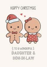 Cute Christmas Card - Daughter & Son-In-Law - Gingerbread created by Creaternet