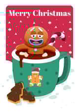 Cute Gingerbread Man Christmas card for friends and family created by WigglyCards