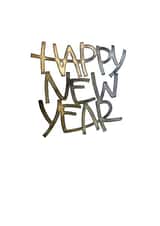 Happy New Year - Minimal Modernist Gold and Blue-Gray created by Esther Gordo