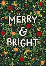 Merry And Bright Festive Patterned Christmas Card created by Pear Tree Press
