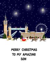 Classic Christmas Card For Son created by HCD Illustration