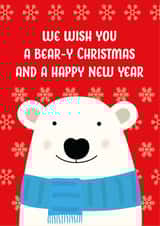 Cute Christmas Card for Friend - Bear-y Christmas and a Happy New Year created by The Northern Bird