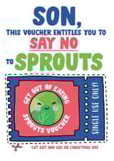Funny Christmas Card For Son - Funny Sprout Christmas Card - Say No To Sprouts created by Eskimo Kiss Designs