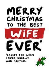 Funny Cheeky Christmas Card for your Wife | Banter created by Waffle & Faff