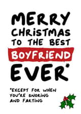 Funny Cheeky Christmas Card For Your Boyfriend created by Waffle & Faff