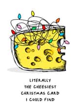 A Funny Pun Cheesy Christmas Card Perfect for a Bah Humbug Friend. created by Waffle & Faff