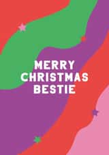 Colourful, modern Christmas card for your bestie. created by Seabird Studio