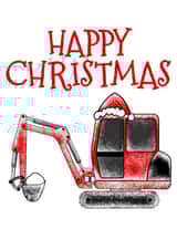 Funny Christmas Digger Card For Kids and Construction Workers created by Doodle Rob
