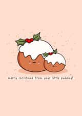 Cute Christmas Card - Little Pudding - From the Kids created by Rosalie Perl